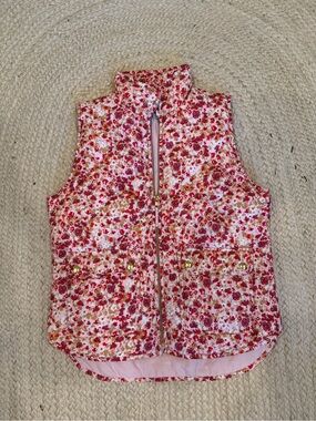 J. Crew Pink Floral Quilted Vest